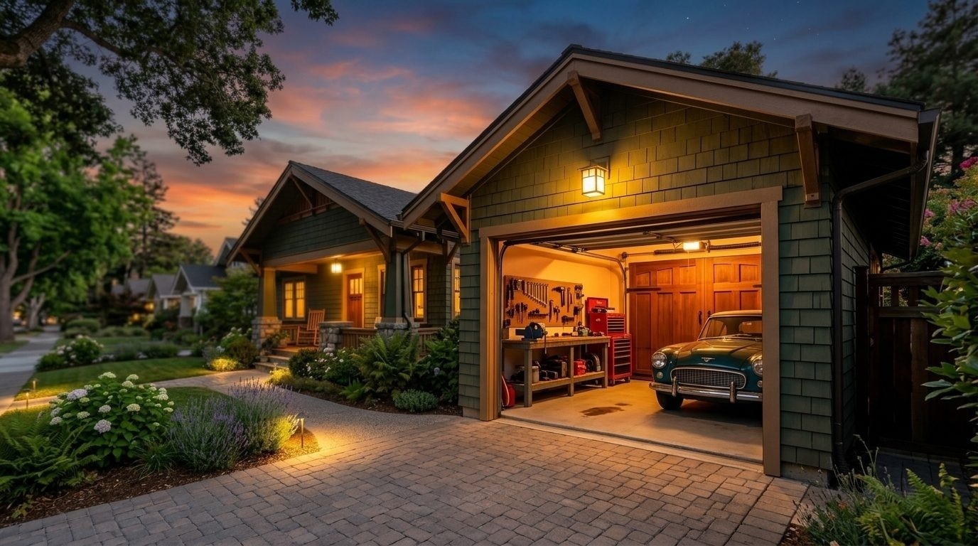 Tate Garage Door Repairs Garage Door Gliding Open Revealing Warm Illuminated Interior